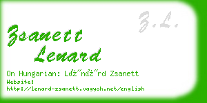 zsanett lenard business card